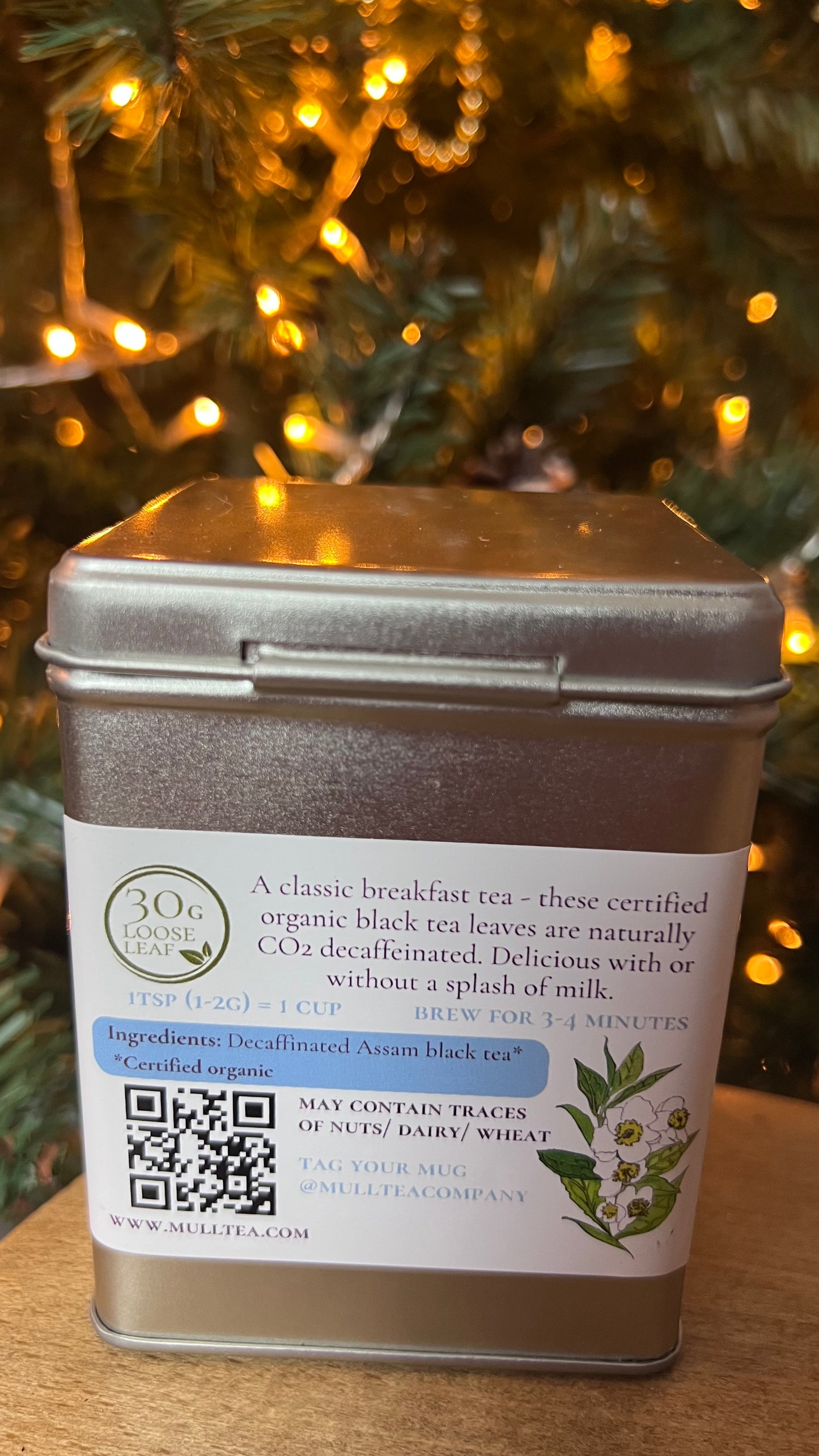 Trio of tin caddys organic tea gift set - Caffeine free
