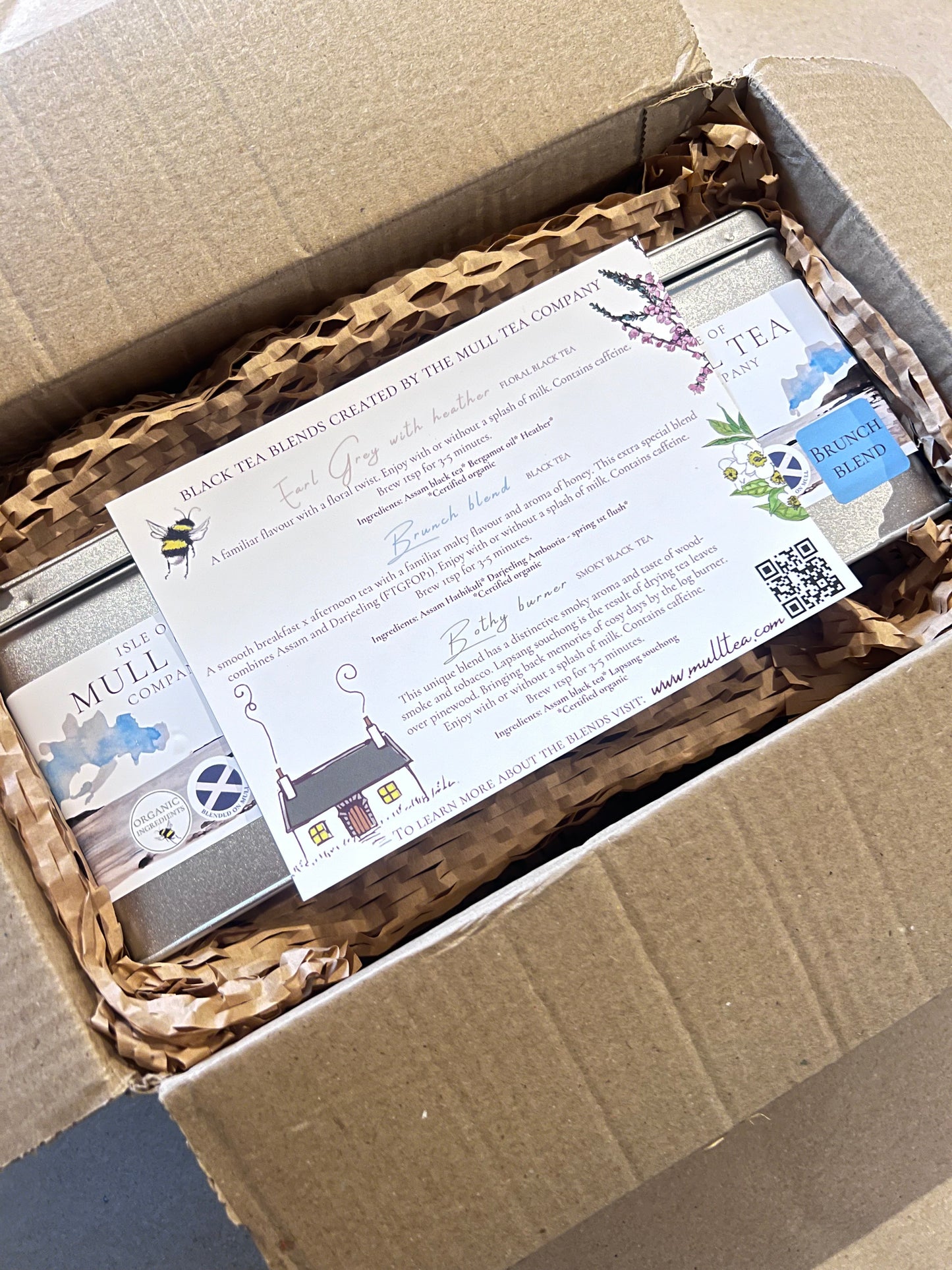 Trio of tin caddys organic tea gift set - breakfast teas