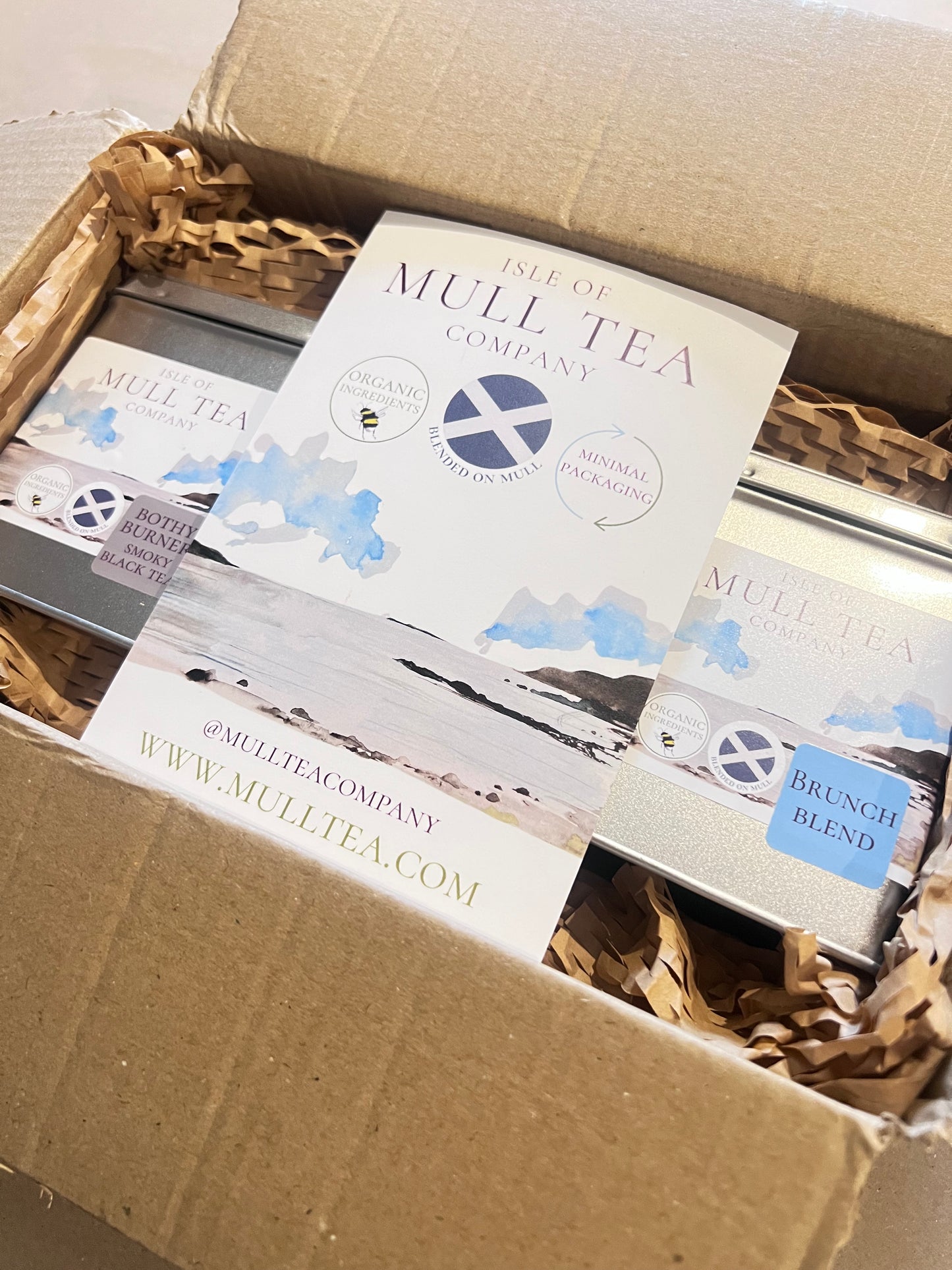 Trio of tin caddys organic tea gift set - breakfast teas
