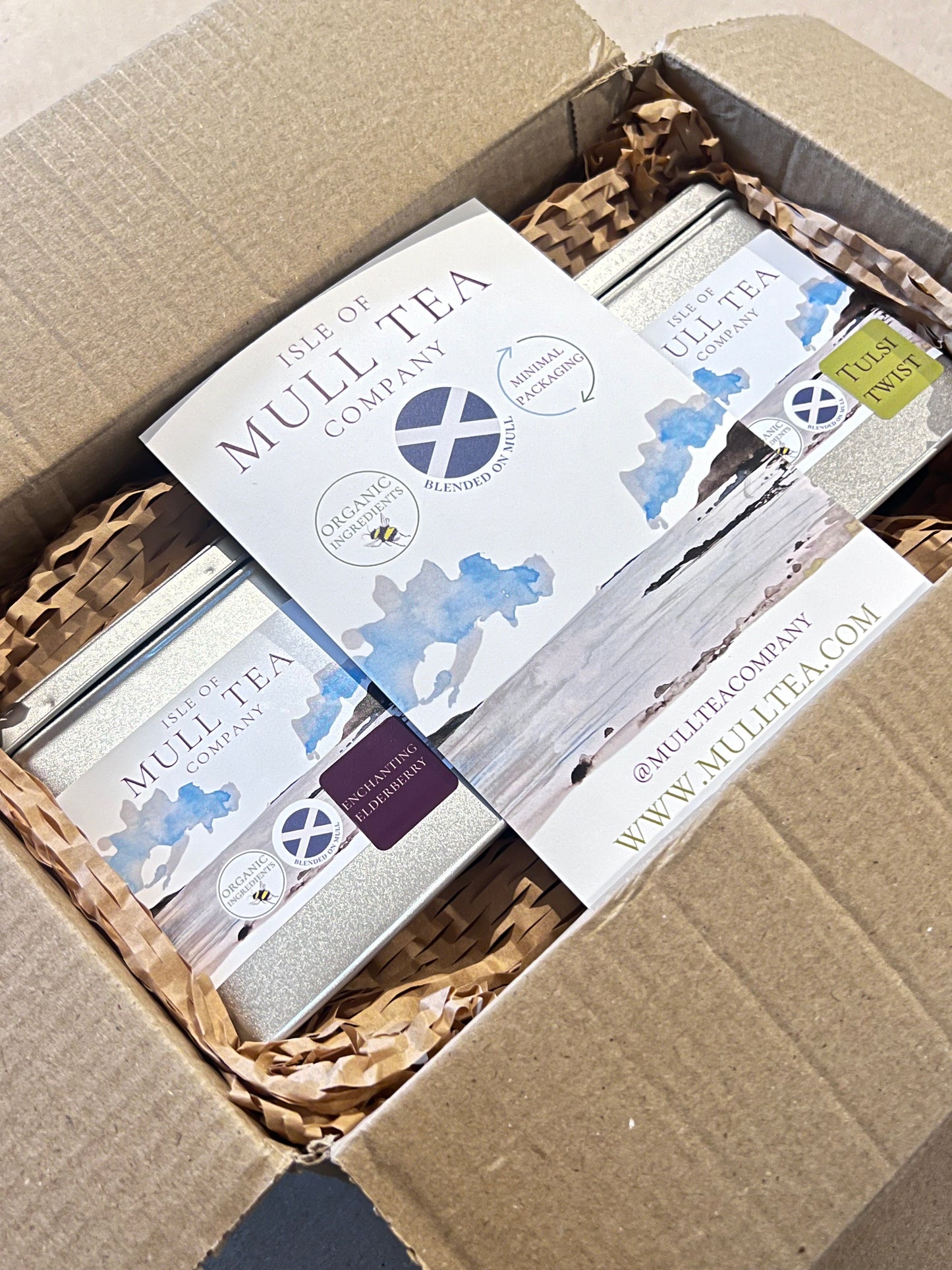 Trio of tin caddys organic tea gift set - herbal infusions