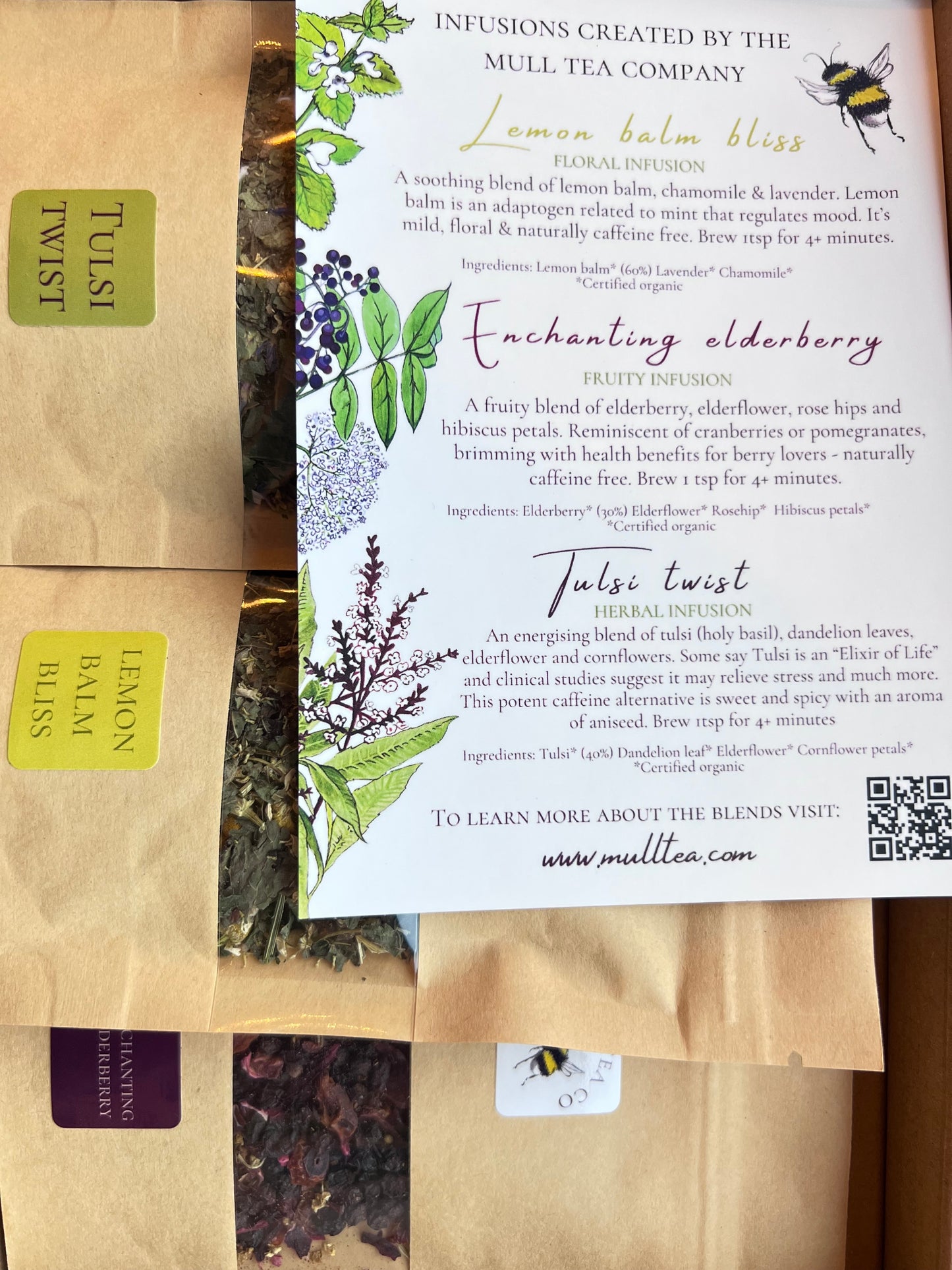 Letterbox organic tea gift set - 3 herbal infusions