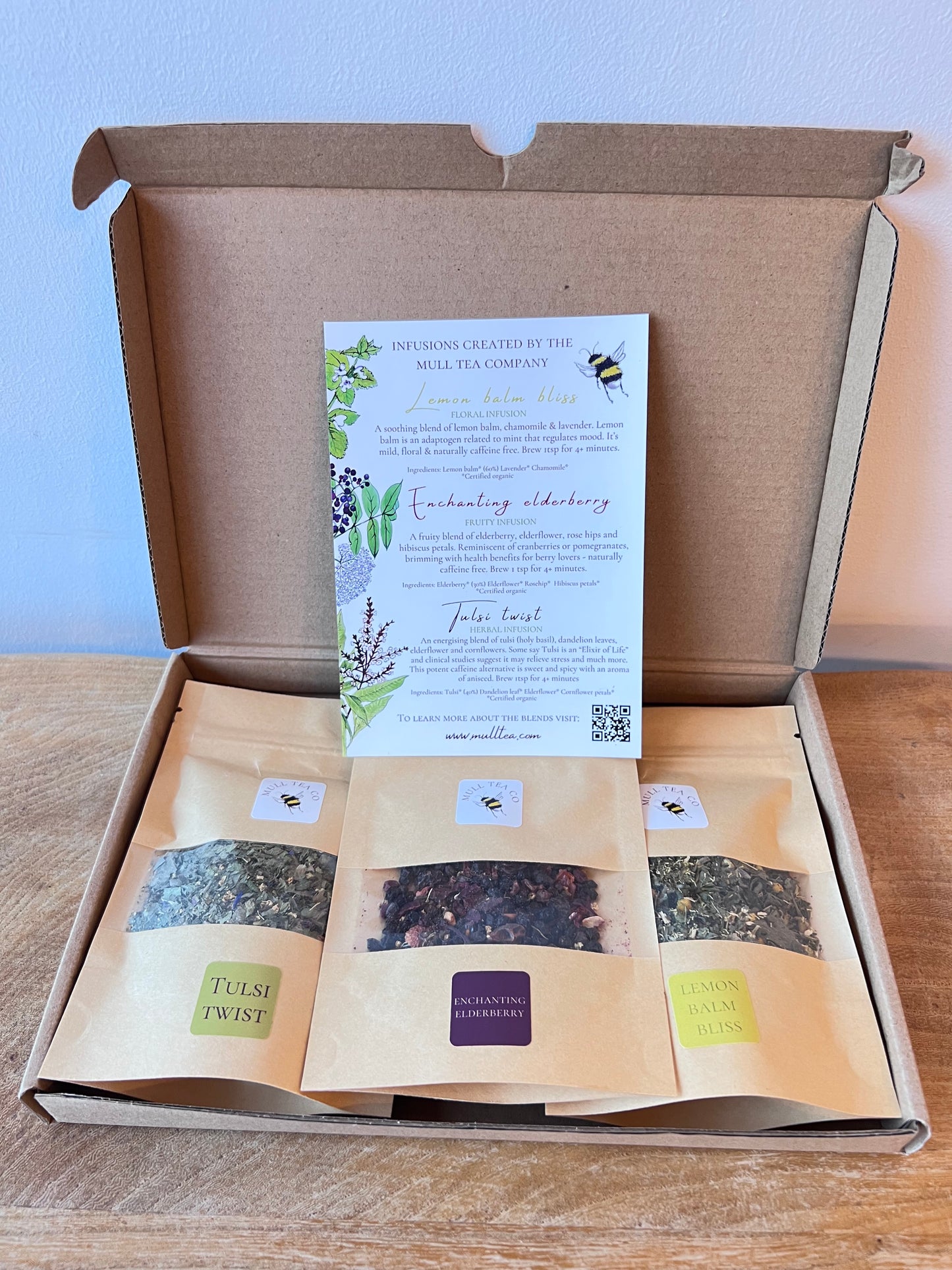 Letterbox organic tea gift set - 3 herbal infusions
