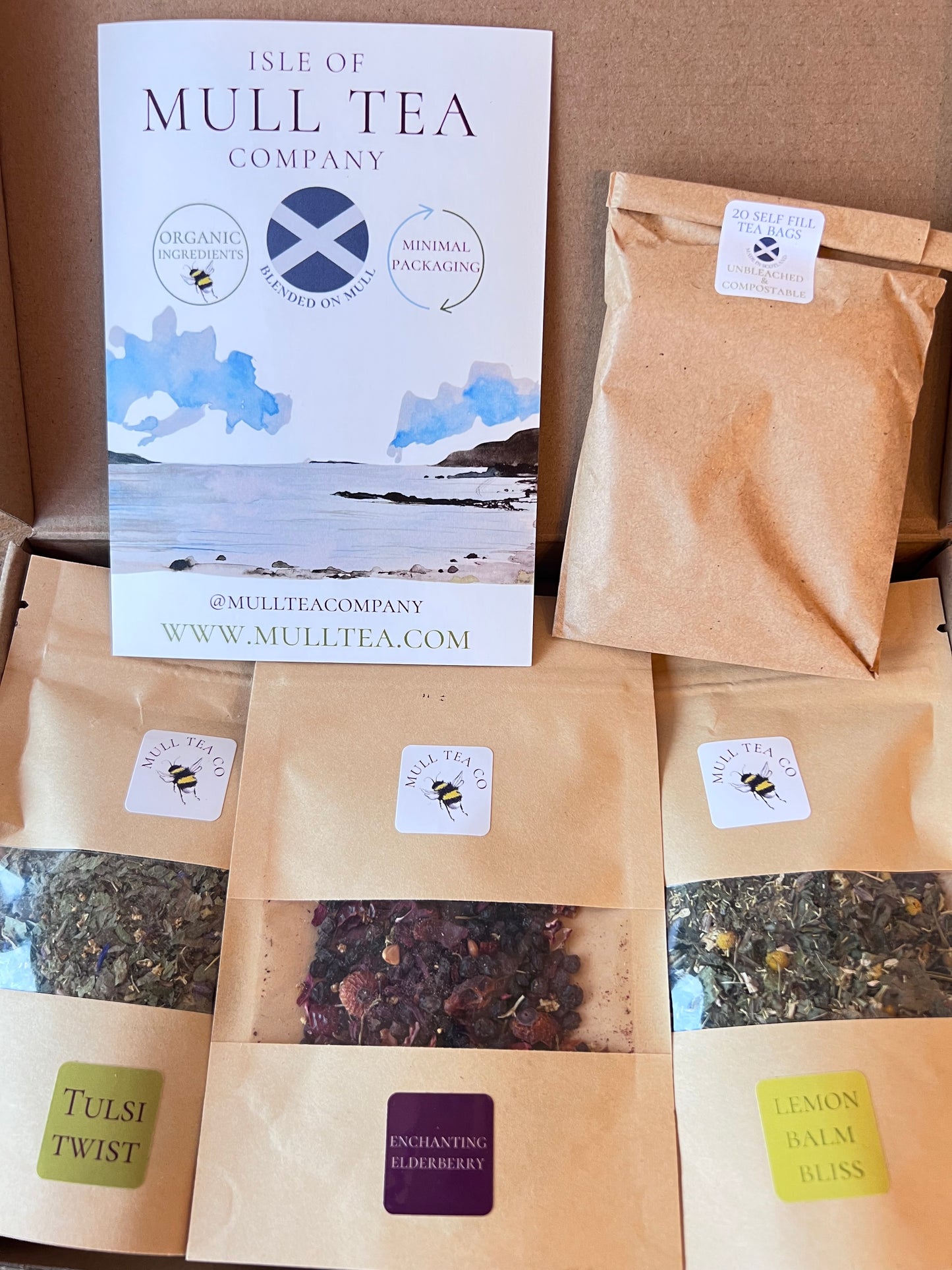 Letterbox organic tea gift set - 3 herbal infusions