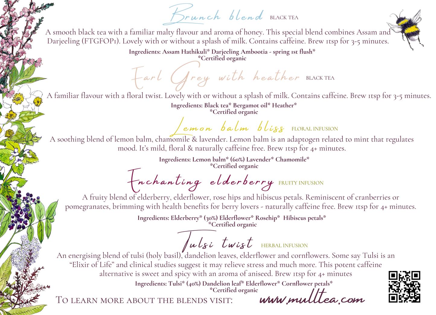 Letterbox organic tea gift set - 5 signature blends